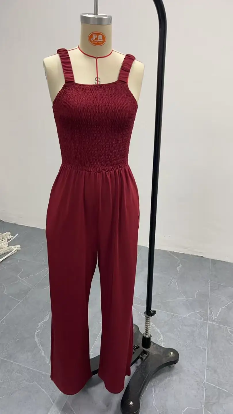 2026 Jumpsuits für Damen, einteilig, ärmellos, mit eckigem Ausschnitt, Overalls, lange Hosen, hohe Taille, Rompers, Y2K Streetwear, weites Bein
