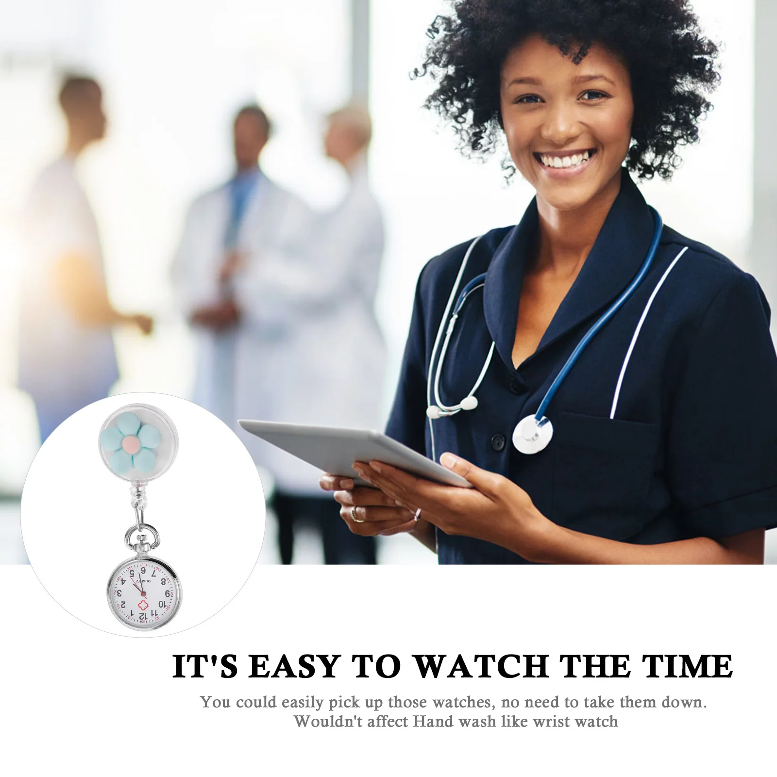 

Chest Flower On Clip Nurse Badge Portable Quartz Lapel Lapel Watches Fob 'S Watch Women Gift Pocket Watch