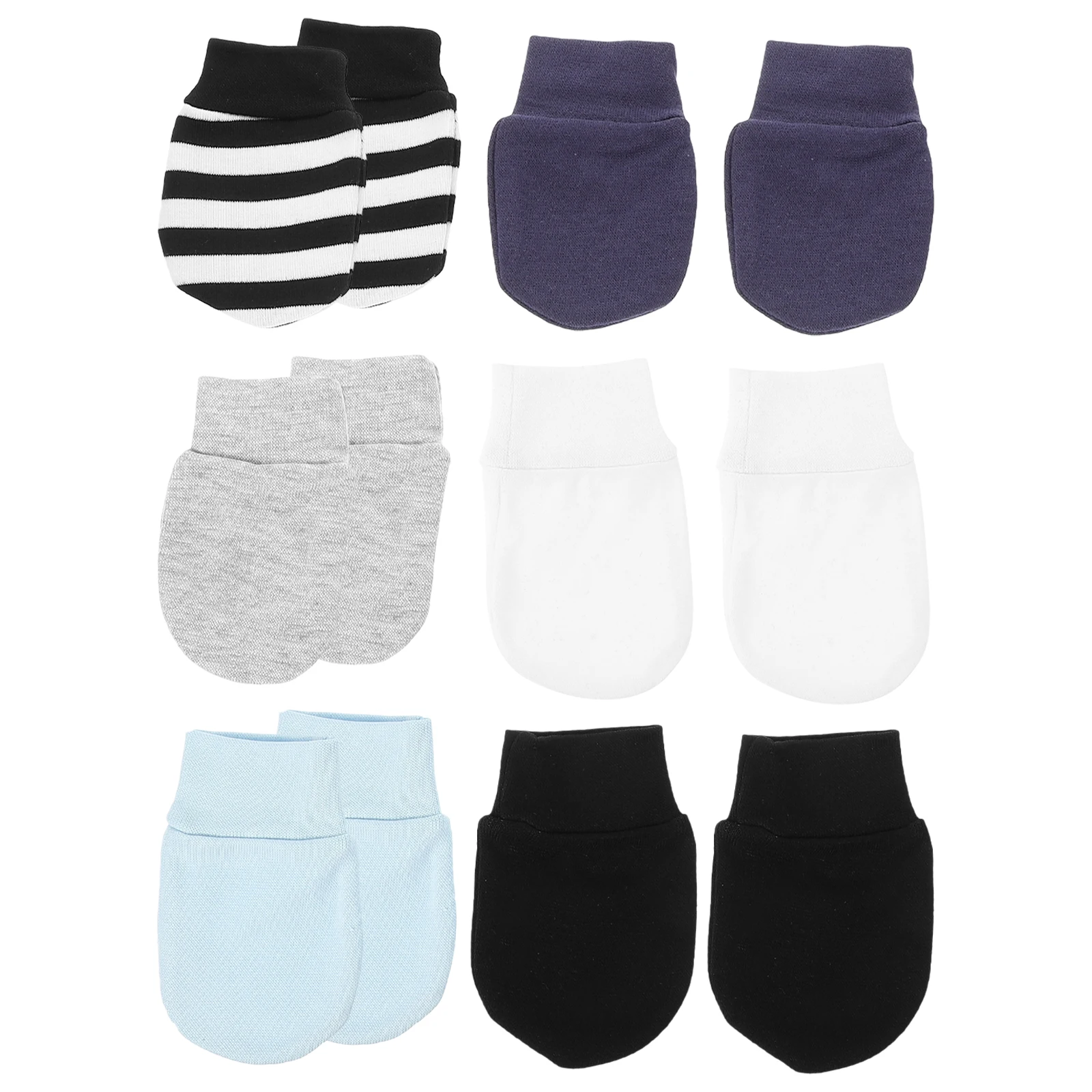 

6 Pairs Newborn Mittens Baby Gloves Cotton Soft Infant No Scratch Cotton Mittens Hand Protectors Infant No Deform