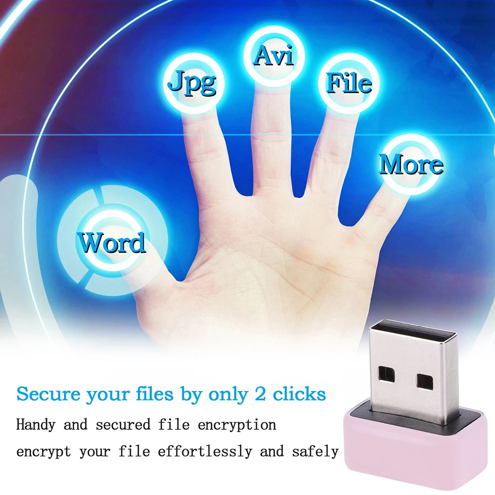 USB Fingerprint Key Reader Biometric Mini Security Key Dongle Windows Hello FIDO U2F Speedy Matching Security Key for PC Laptop