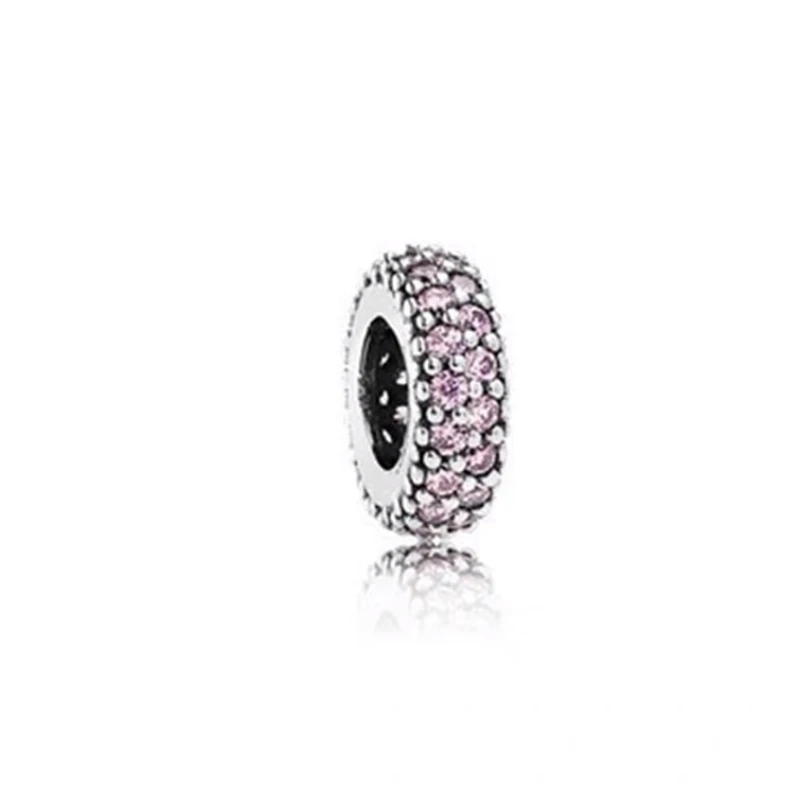 Europeans DIY Sparkling Clear，Blue，Rose gold，Green Sparkle Spacer Charm Bead Fit Original 925 Sterling Silver Bracelet Jewelry image 5