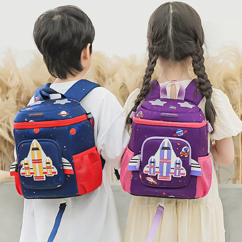 Cartoon Space Plane School Bags for Boys Girls Fashion Toddler Backpack Children Travel Bookbag Kids Mochila Infantil Escolar