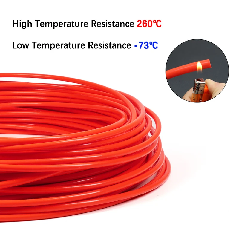 1 - 10m PTFE High-Temperature Tube ID 0.5mm 1mm 2mm 2.5mm 3mm 4mm 5mm 6mm 7mm 8mm 10mm Oil Resistant Flexible 3D Printer Tubing