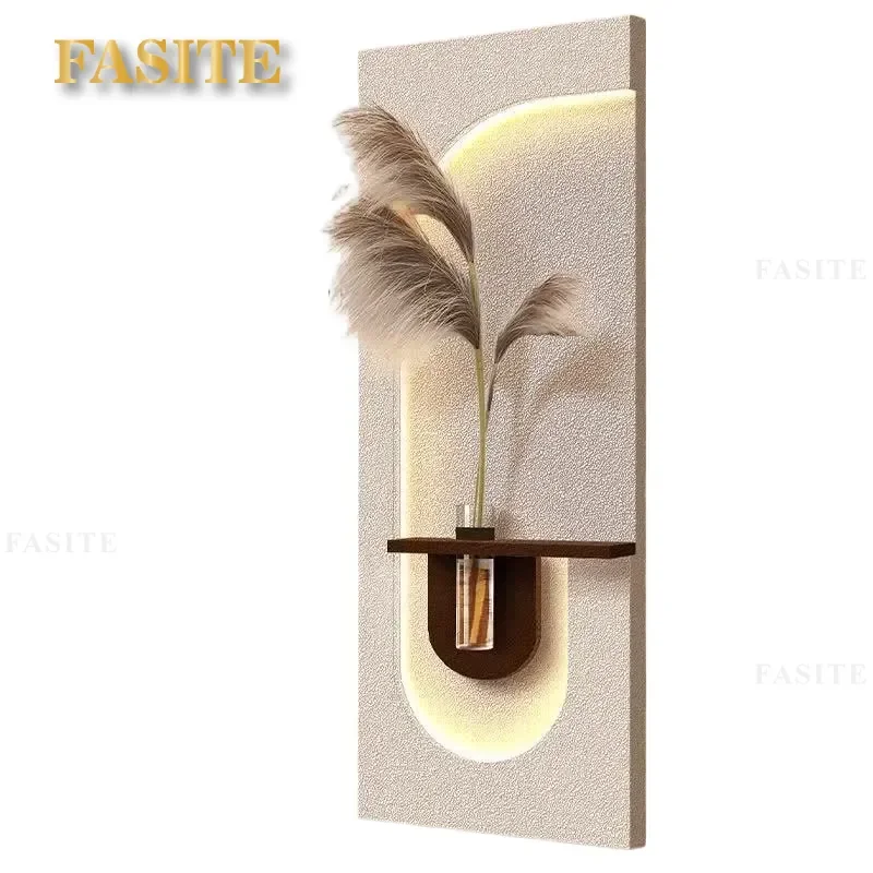 For Living Room 3D Light Painting Hidden Push Pull Full Body Mirror Wall Art Luxury High End Decor Modern Home Hanging