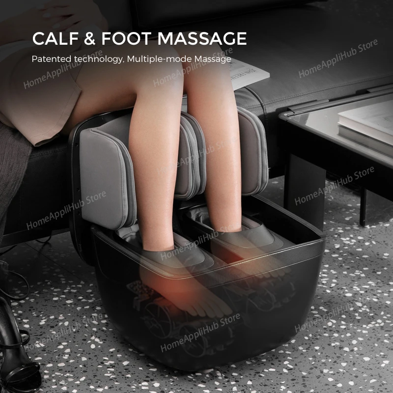 MARESE 2 in 1 Foot and Leg Massager Machine Foldable Ottoman Calf Air Compression Shiatsu Roller Vibration Massage With Heat K68