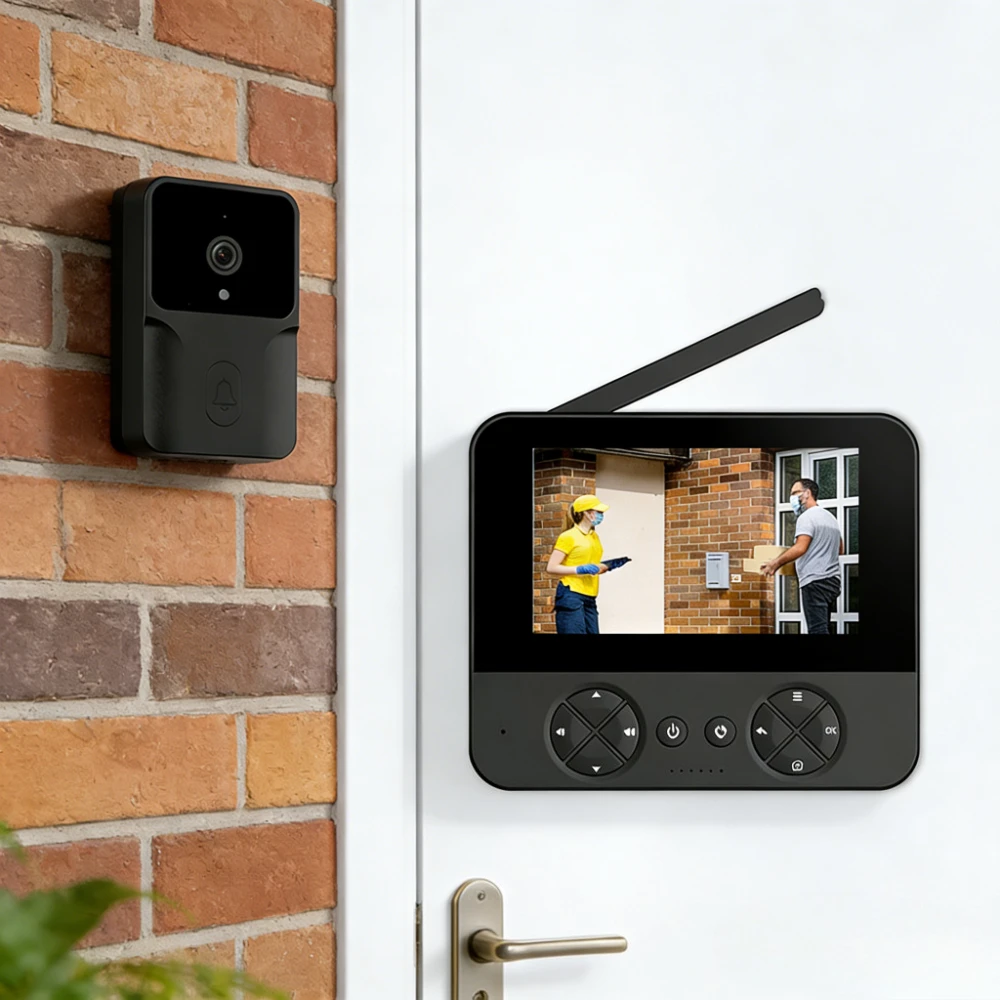 4.3 IPS Screen 2.4G Wireless Video Doorbell Night Vision Wake-up Two-way Audio Intercom Door Bell Camera Home Security Doorbells