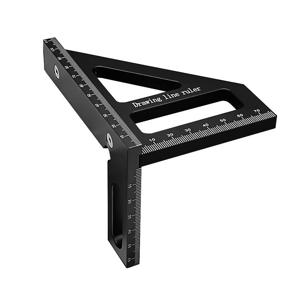 Zimmermannsquadrat – Holzbearbeitung, quadratischer Winkelmesser, Aluminium, Gehrungsdreieck, Lineal, 3D-Mehrwinkel, 45/90-Grad-Layout, Messlineal