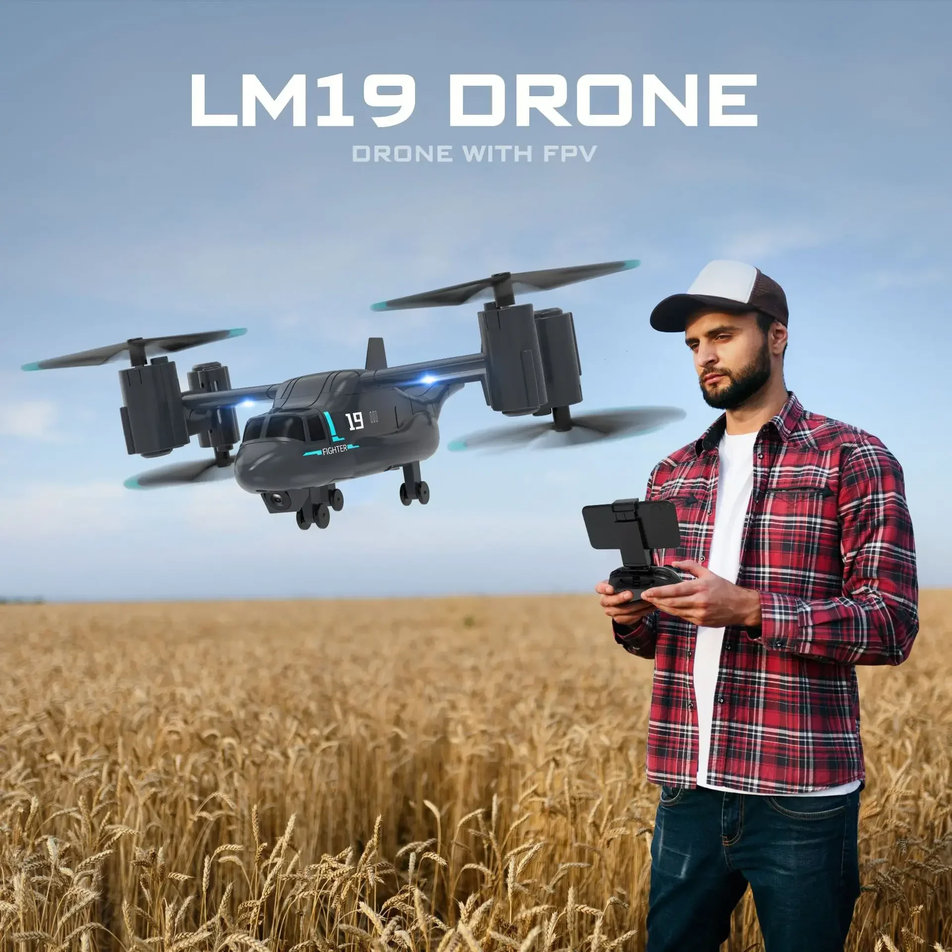 LM19 Drone Camera 480P Wifi Fpv Drones Rc Dron Remote Control Helicopter Land Air Model Quadcopter Rc Plane Min Ufo Toys Gifts