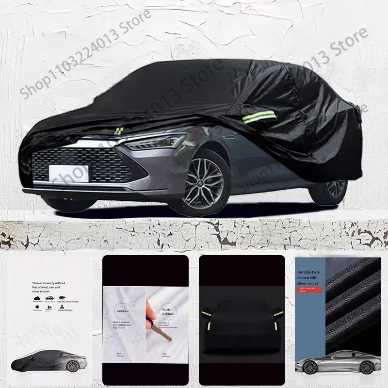 For BYD Qing plus Auto Anti snow Anti dust Anti uv Anti Frost Anti peeling paint And Anti Rainwater car cover Car cover black