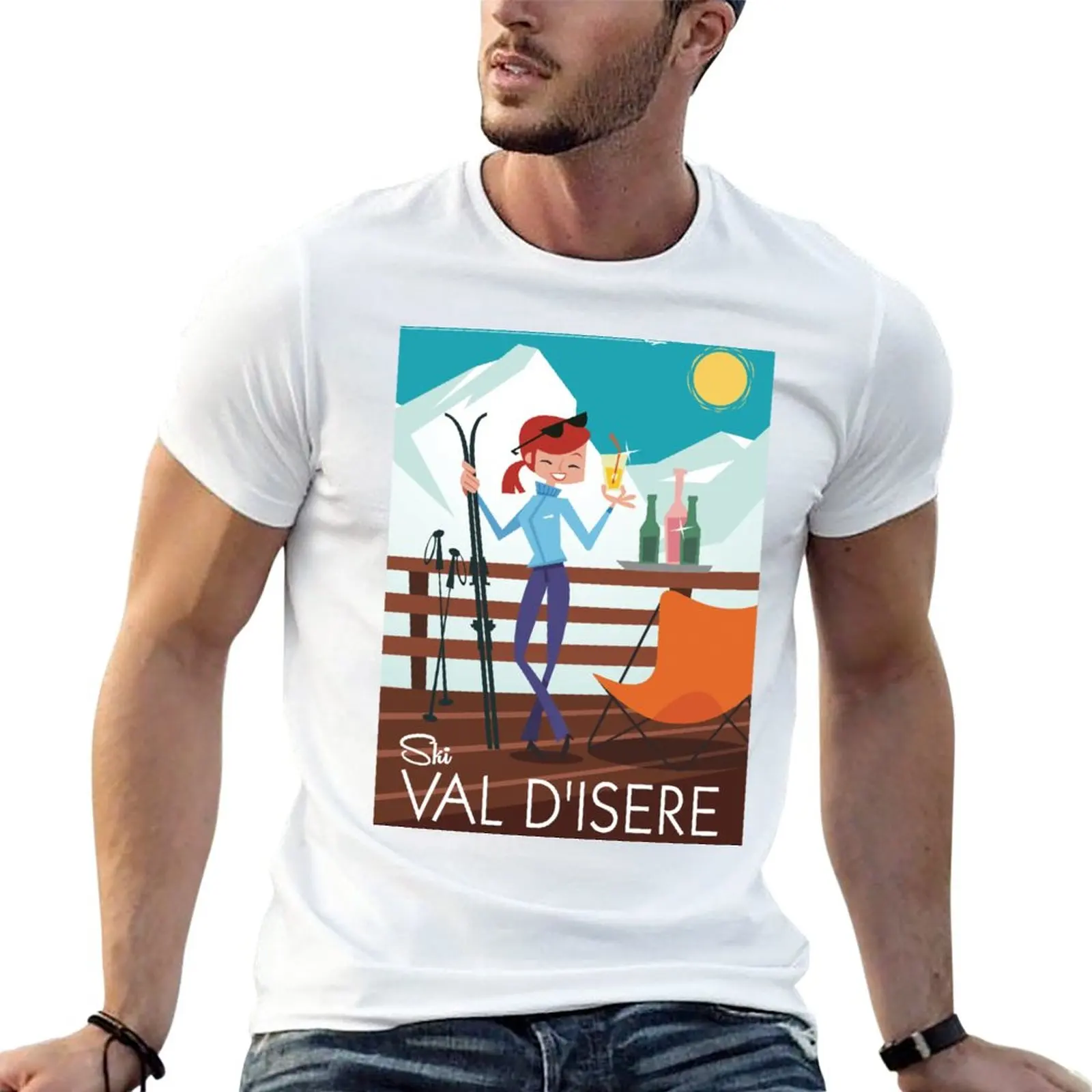 New Ski Val D'isere poster T-Shirt man clothes new edition t shirt plus size t shirts funny t shirt mens vintage t shirts