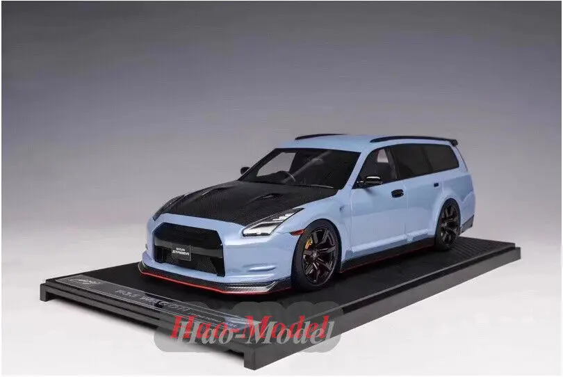 IVY 1:18 per NISSAN STAGEA R35 resina pressofuso modello di auto ragazzi regalo di compleanno Hobby Display ornamenti simulazione viaggio edizione blu