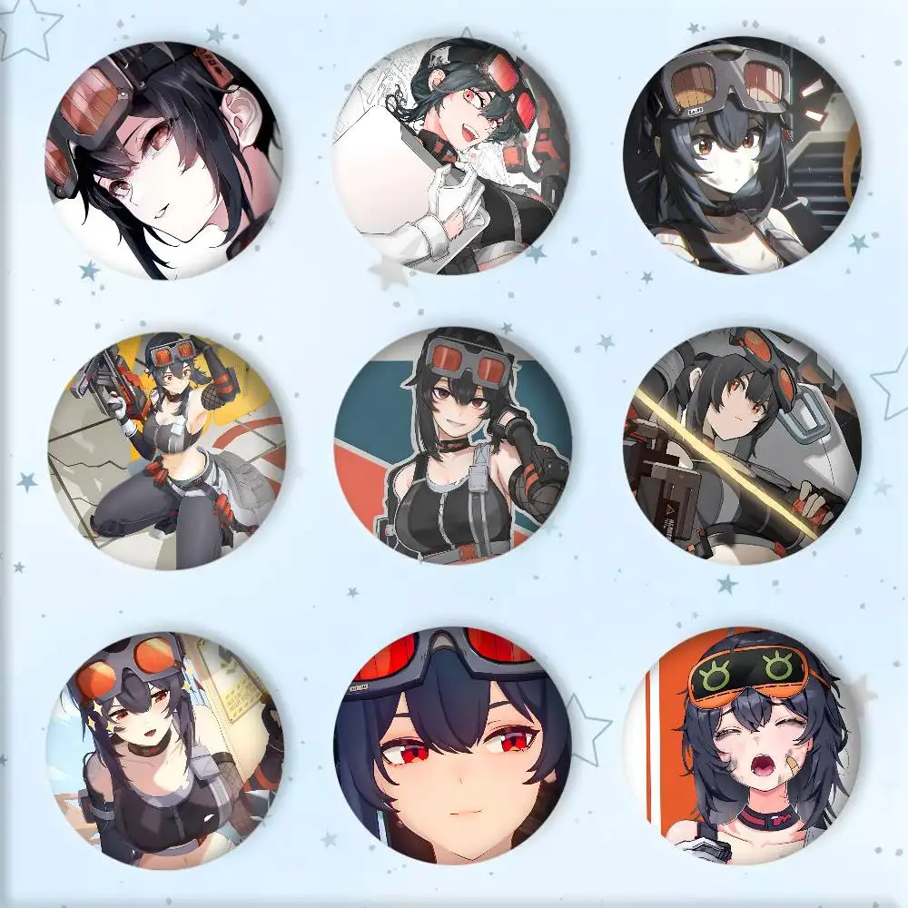 Anime Game Zenless Zone Zero Grace Howard Badge Tinplate Round Laser Brooch Clothes Backpack Accessories Lapel