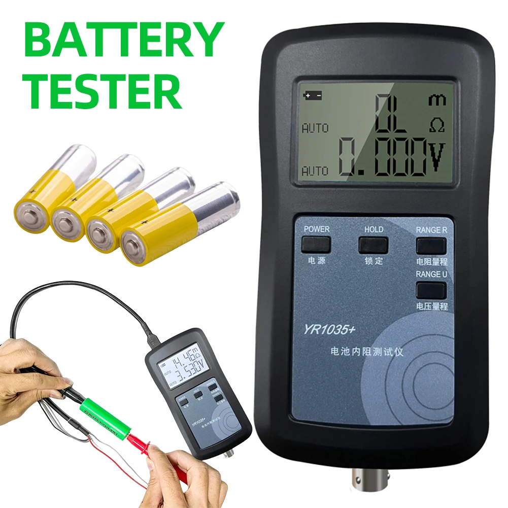 YR1035+ 4-Wire Digital Battery Internal Resistance Meter High Precision Battery Ohmmeter for Ni-MH Ni-CD Li-ion Battery