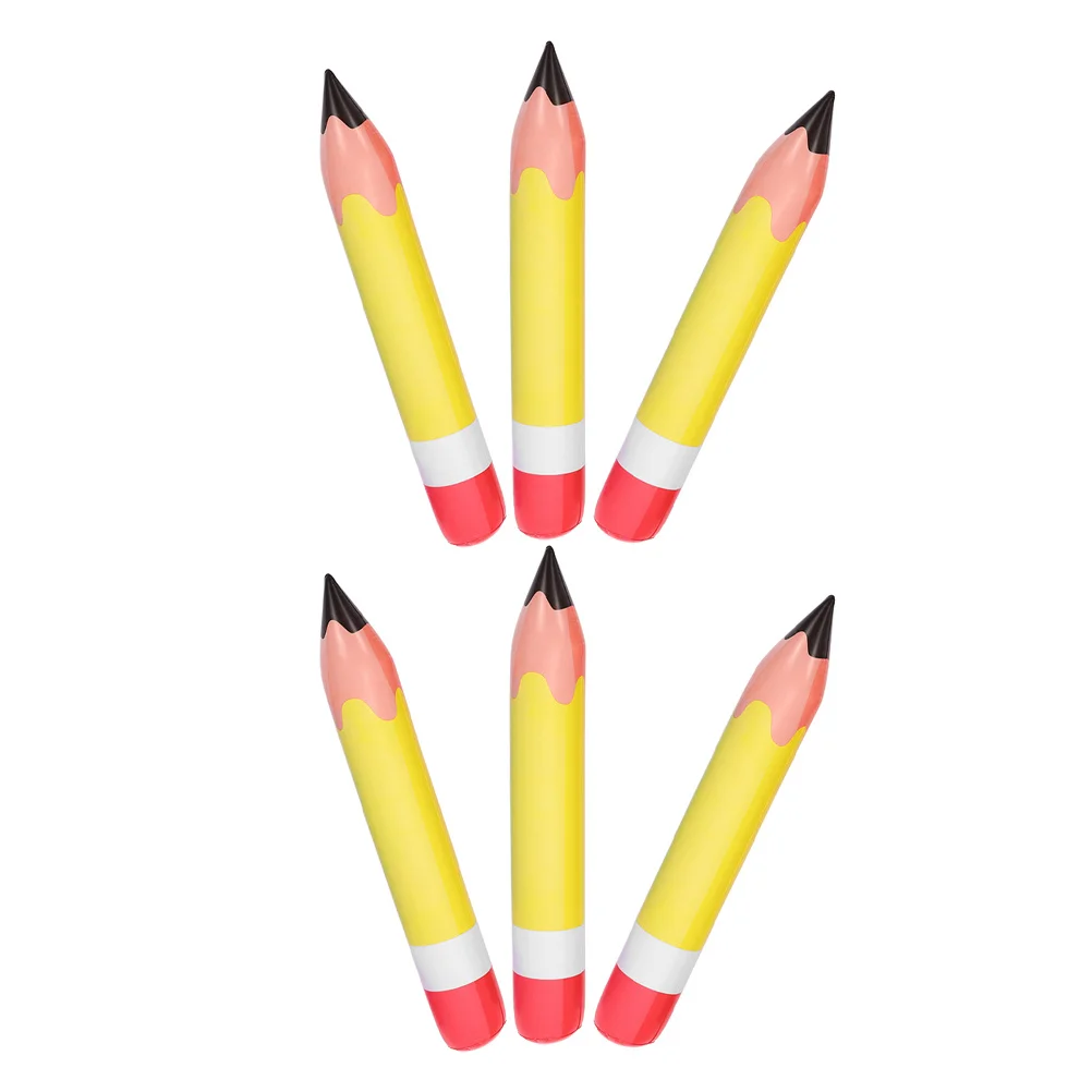 

6Pcs PVC Inflatable Pencil Back to School Classroom Decorations Jumbo Pencil Balloon Large Visual School Decor
