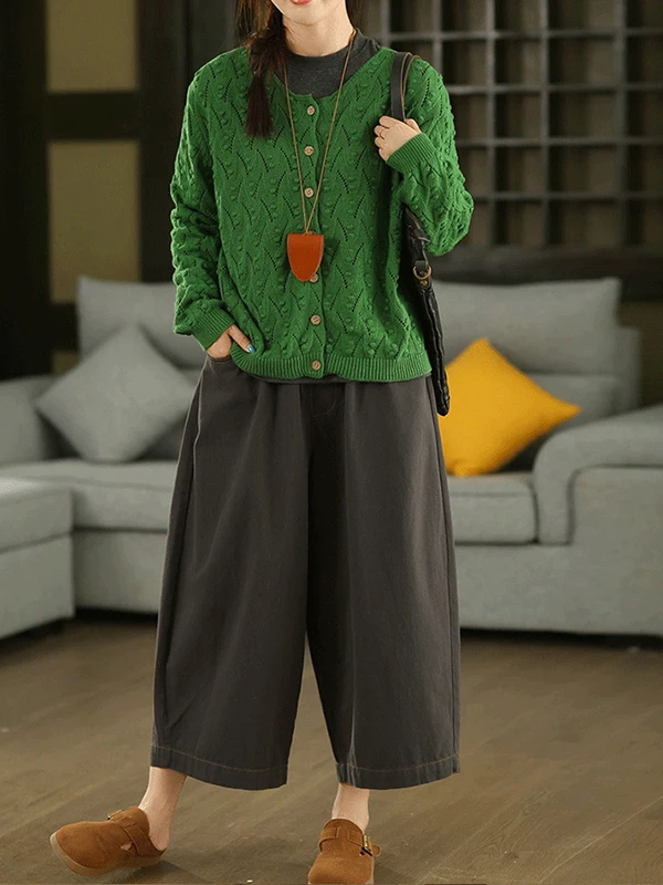 กางเกงขายาวทรงหลวมสไตล์เรโทรผ้าฝ้ายสำหรับผู้หญิง กางเกงลำลองทรงแครอทเอวสูงทรงตรง ช่วยให้ดูผอมเพรียว สำหรับฤดูใบไม้ร่วง ปี 2025