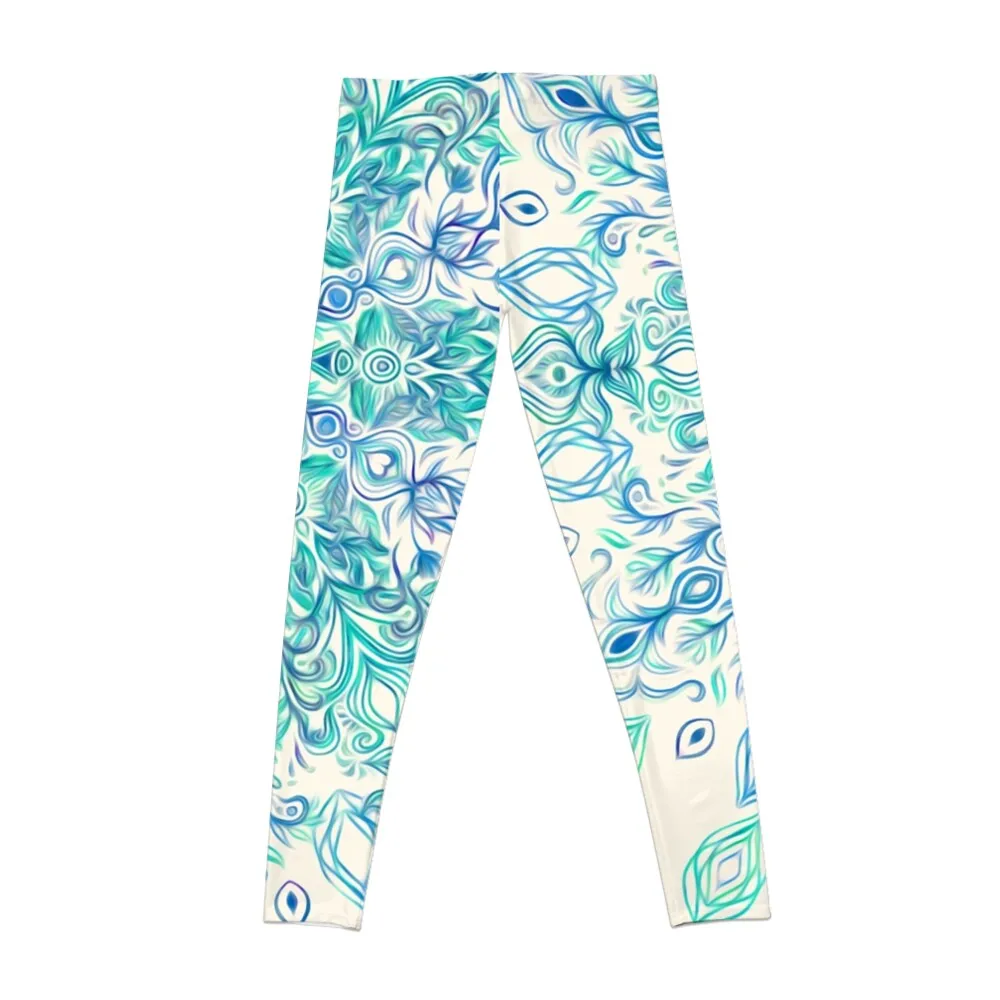 Peppermint Snowflake on Cream Leggings sports for gym's clothing sport legging Womens Leggings