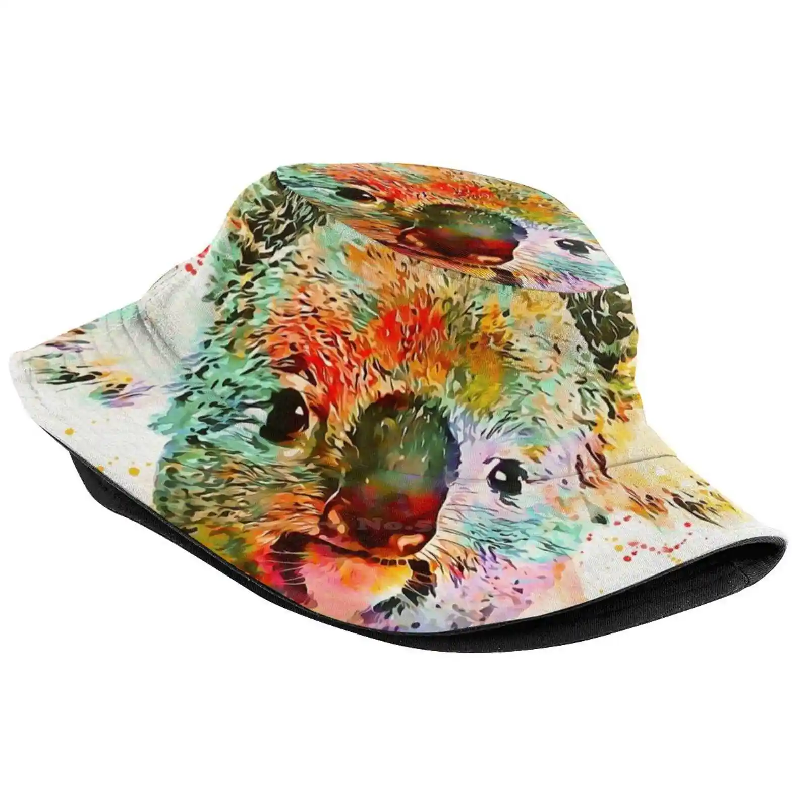 Baby Koala Art Women Men Fisherman Hats Bucket Caps Koala Nursery Watercolor Cub Kids Red Blue Green Australian Yellow Orange