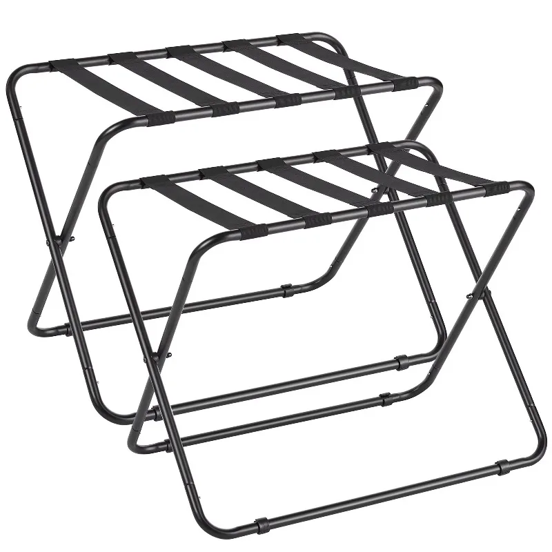 Heavy Duty 110LBS Eco-Friendly Metal Suitcase Stand Folding Storage Rack with Wider Load Bearing Capacity