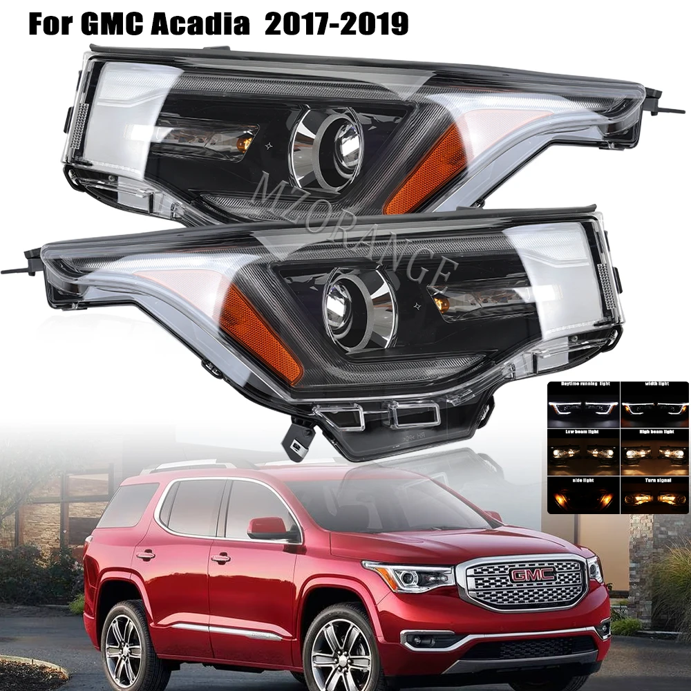 Headlight For GMC Acadia 2017-2019 LED DRL Halogen Headlights Headlamp day light driving lights low high beam light accessories