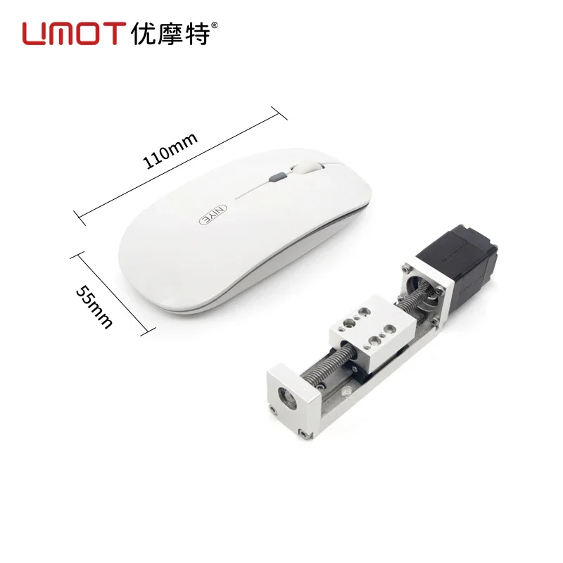 

UMOT 60mm Stroke Micro Nema8 T-type Motorized Linear Rail Stage 18mN.m 0.5A Mini CNC Sliding Table X Y Z Axis Linear Guide Rail