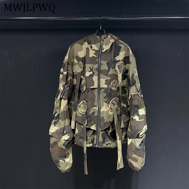 

MWJLPWQ Camouflage Design Hooded Jacket Men's High Street Loose Casual Long Sleeve Clothing Unisex Tops 2025 New Fashion11095
