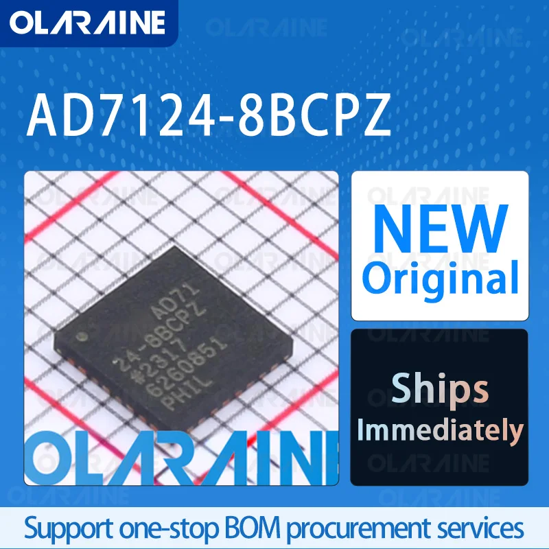 1/5/10Pcs AD7124-8BCPZ LFCSP-32 original ic chip Analog-to-digital converters - ADCs RoHS 8 Channel Voltage 3.6 V