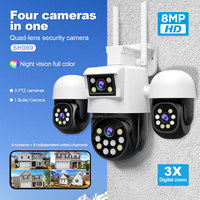2MP 4 lenses 4 screens 360 °Multiple linkage 4K 8MP Wireless Security Camera Exclusive Microphone Video HD Cctv PTZ WiFi Camera