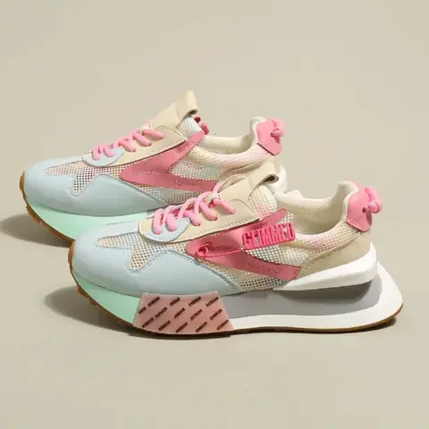 캐주얼 플랫 슈즈 여성용 스니커즈, 유럽 및 미국 스타일, 새로운 2023 컬러 매칭 슈즈