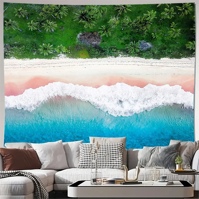 Ocean Wave Tapestry Wall Hanging Coastal Beach Decor Room Aesthetic Hippie Bohemian Home Decor Wall Art Mural Large Size Gift