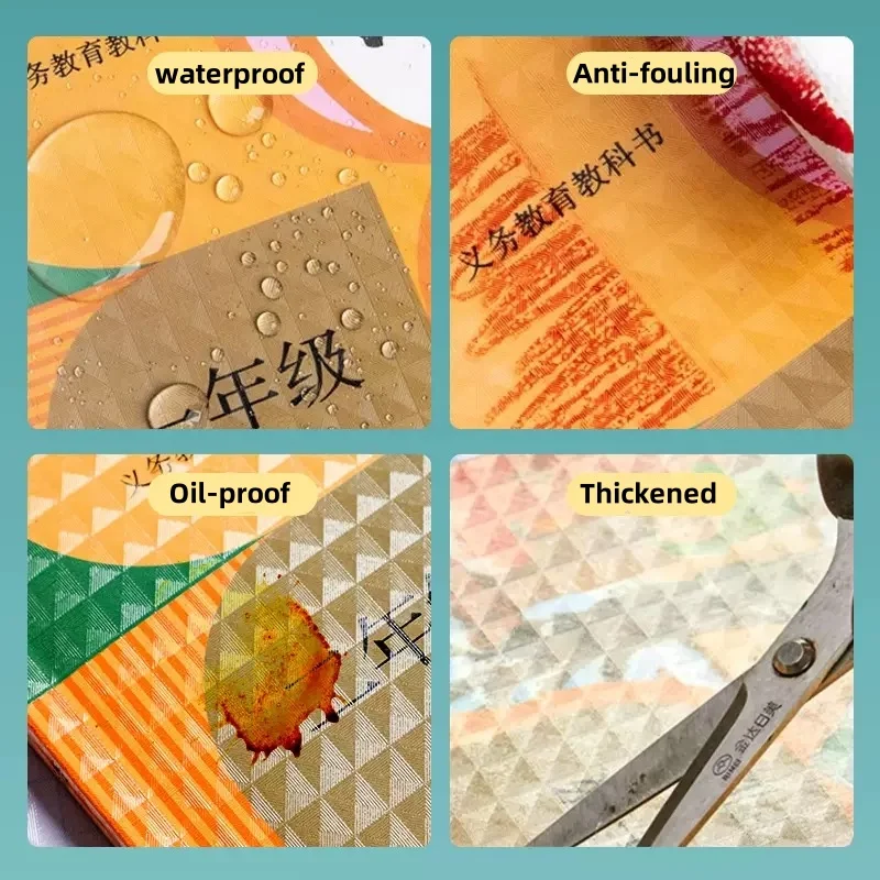 10 Packungen transparente, selbstklebende Buchhülle für Schule, Studenten, Lehrbuch, Hauthülle, wasserdichtes Kunststoff-Buchverpackungszubehör
