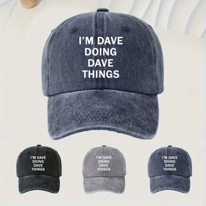 I'm Dave Doing Dave Things Retro Washed Baseball Cap Unisex Adjustable Sun Hat for Outdoor Holiday Gifts
