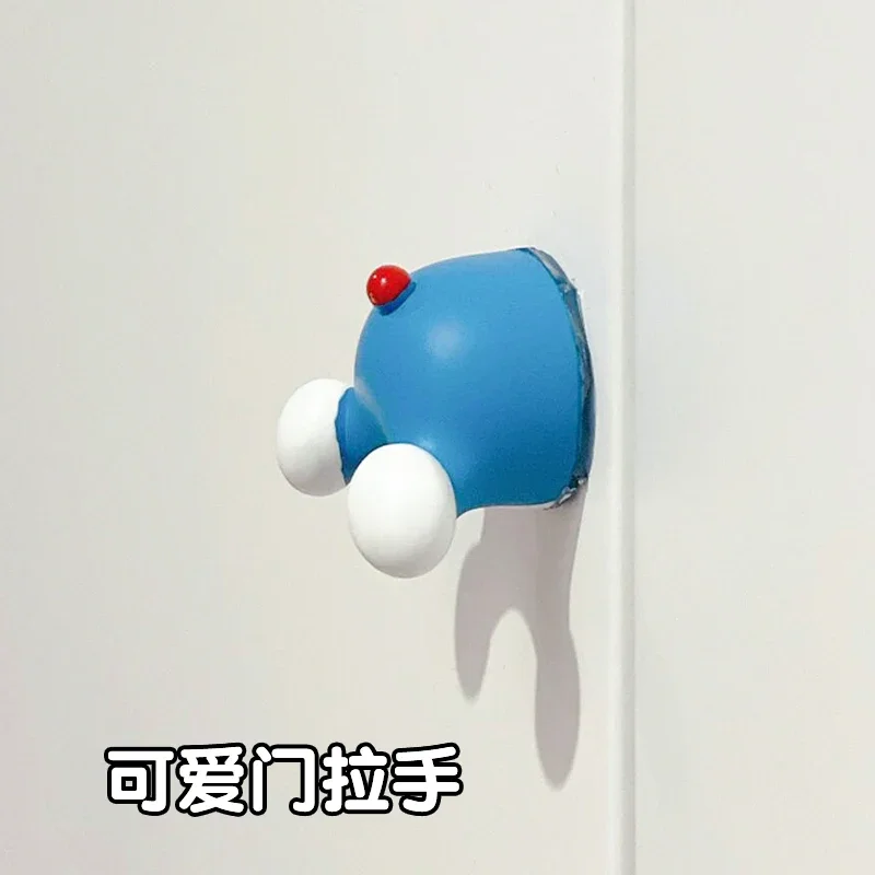 Anime Doraemon Cabinet Door Handle Blue Fat Man No Punch DIY Drawer Wardrobe Handle Cute Cartoon Cabinet Door Handle