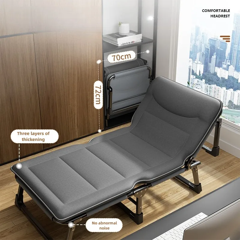 Single Folding Bed Portable Multi-functional Camping Cot & Recliner for Office Nap/Home