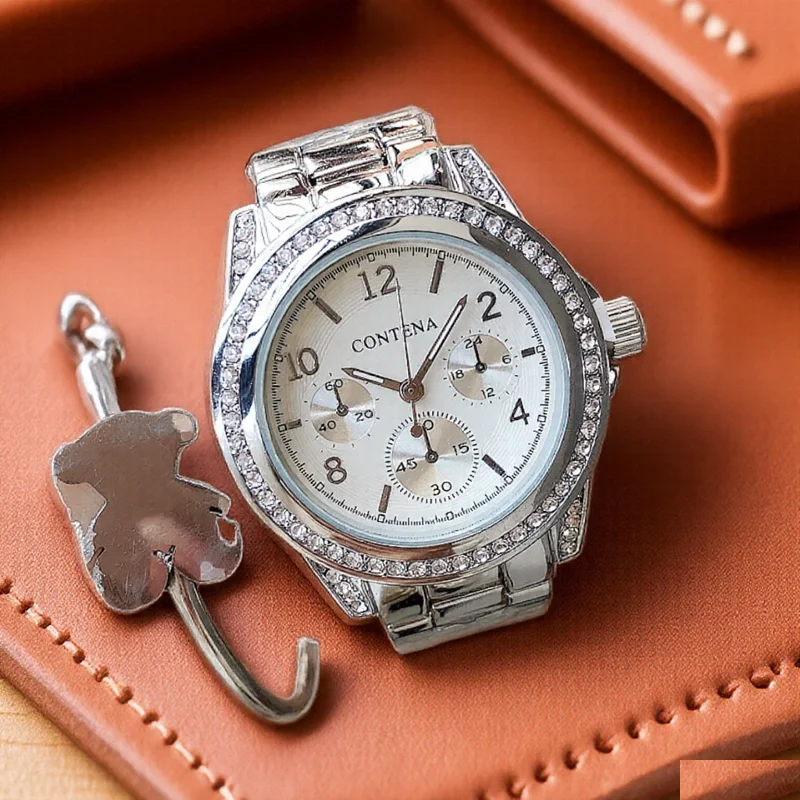 Роскошные женские часы из нержавеющей стали, модные женские наручные часы-браслет с календарем, элегантные женские кварцевые часы, подарок