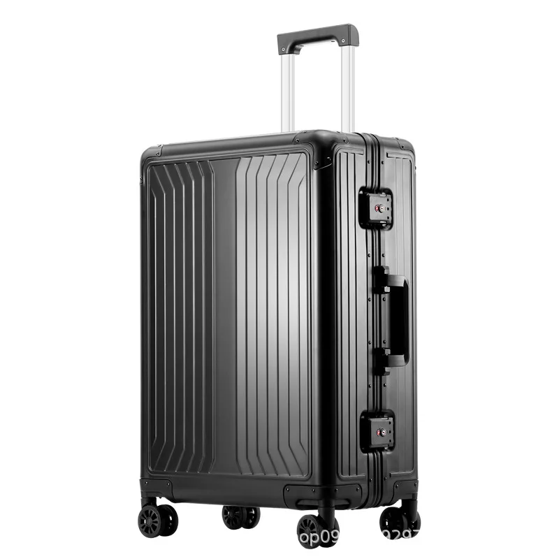 

High-End Business All-Aluminum Magnesium Alloy Draw-Bar Luggage Best Metal Suitcase Male Mute Universal Wheel Boarding Bag