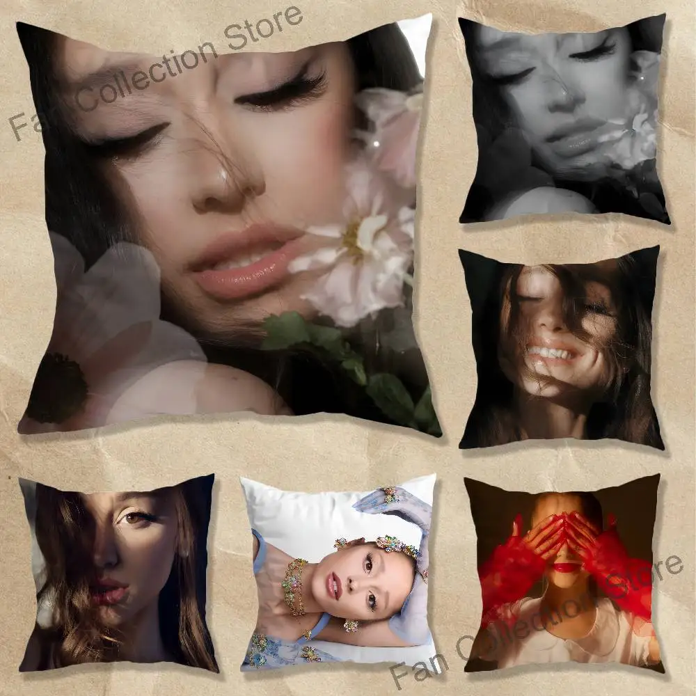 Singer A-Ariana GrandeS Art Pillow Case Square Double-Sided Printing Short Plush Sofa Cushion Cover Bedroom Bedside Pillow
