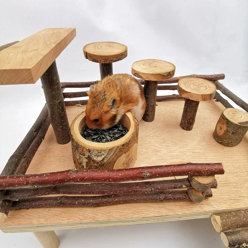 Wooden Bowl for Small Pet Hamster, Little Hedgehog Feeder, Water Food Bowl, Pet Supplies