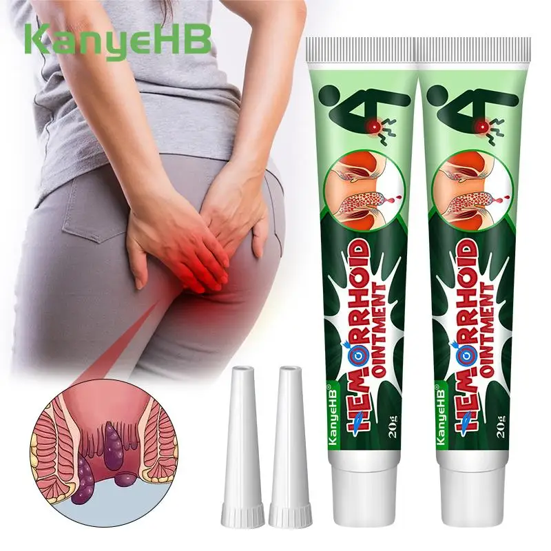 

2pc Hemorrhoids Ointment Chinese Medical Herbal Cream Antibacterial For Internal Piles Anal Fissure Pain Relief Ointment A1747