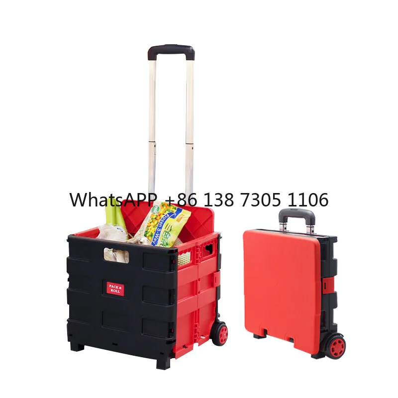 

Storage box trolley supermarket folding convenient shopping folding trolley vegetable basket trolley shopping cart