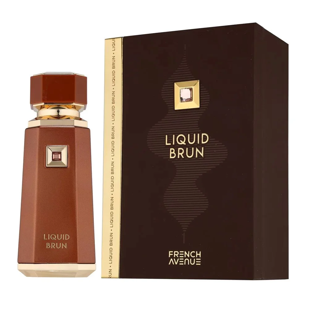 French Avenue Liquid Brun & Cocoa Morado Eau de Parfum 2 Pack Set 100ml Each, Unisex Warm Gourmand Woody Fragrance Spray, Matte Faceted Gold Gem Decor Perfume Bottles with Luxury Embossed Gift Boxes for Men Women Anniversary Gift - view 2