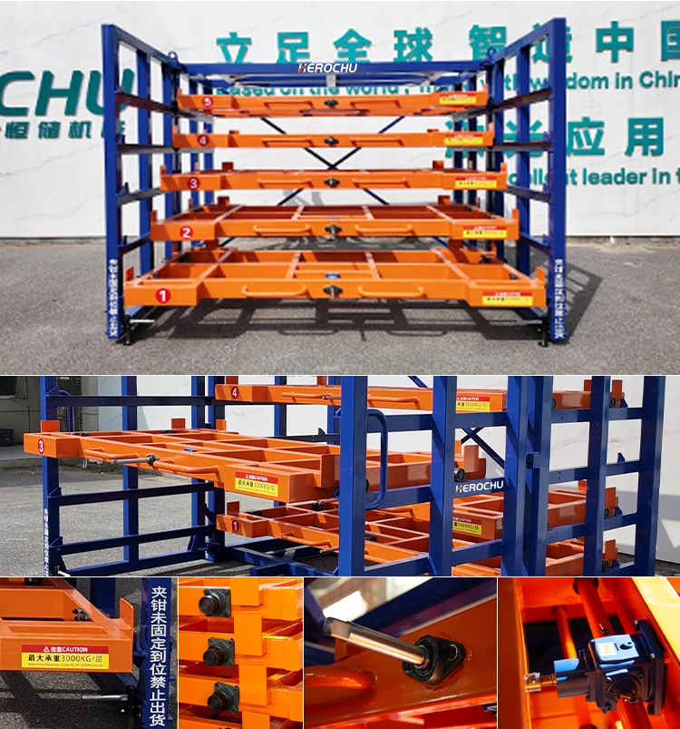 Heavy-duty drawer-type sheet metal storage racks for modular multi-layer cabinets organized in industrial workshops