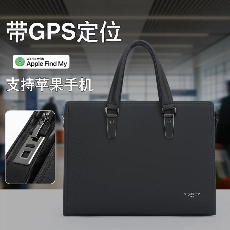 Gorchis 2026 NEW Men's Business Commuter Laptop Bag with Fingerprint Lock Anti-Theft High-End Luxury Office Tote Bag SAC