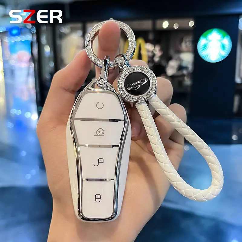 NEW TPU Car Key Case Cover Fob Holder For BYD Tang EV600 Han EV Yuan ATTO 3 Song PLUS Pro MAX DMI Qin Auto Keychain Accessories