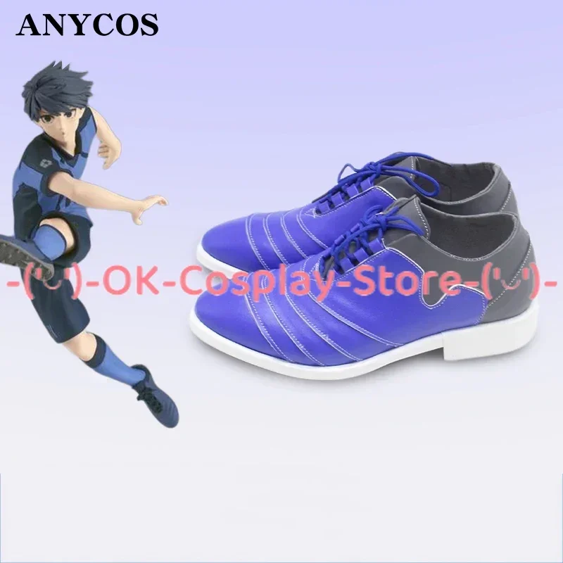 Anime BLUE LOCK Cosplay Shoes Isagi Yoichi Chigiri Hyoma PU Leather Shoes Halloween Carnival Boots Custom Made