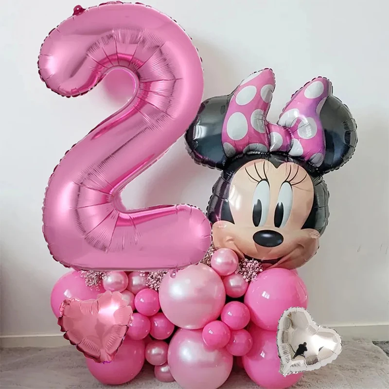 

37Pcs Pink Number Minnie Theme Balloon Air Column for Children Birthday Party Baby Shower Decor Supplies 2024