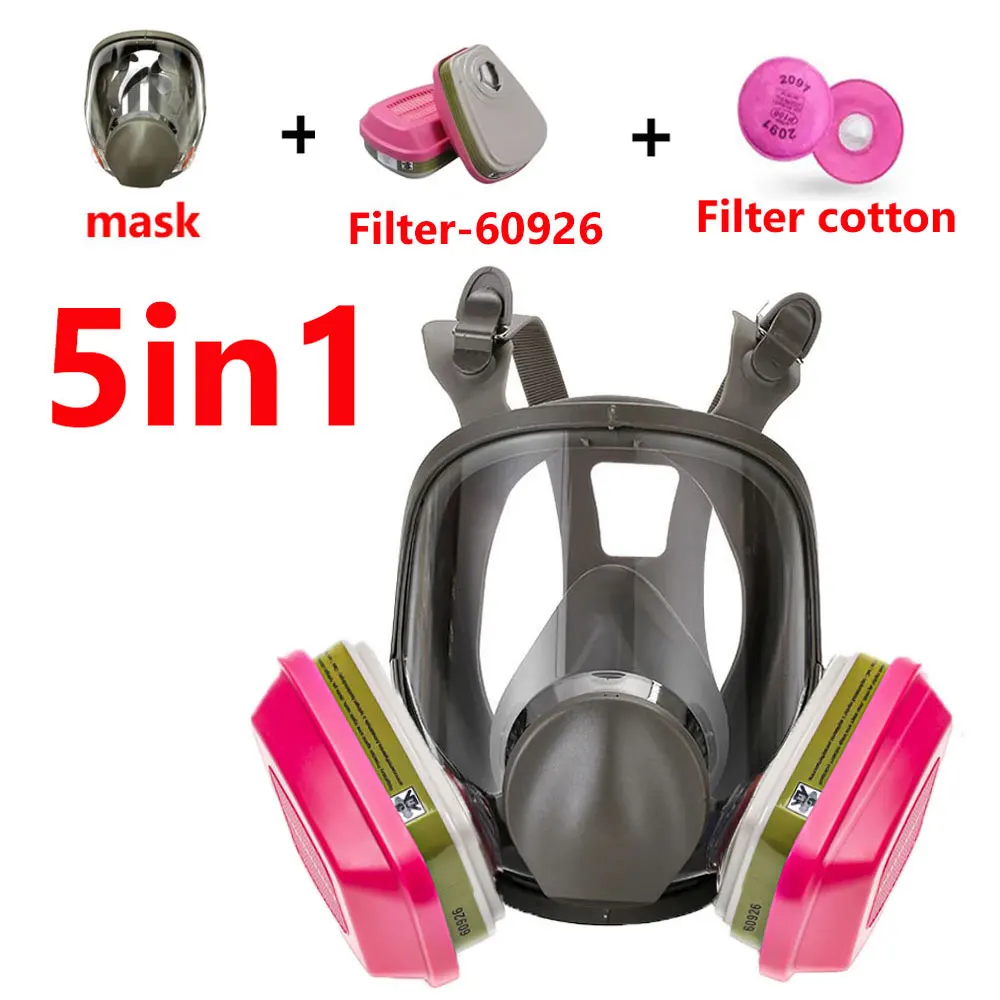 6800 Full Face Respirator Gas Paint Spray Mask with 60926 Cartridge for Painting Car Spray Epoxy Resin Dust Polishing Welding