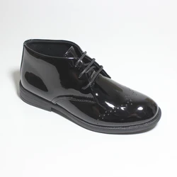 Luxury Brand Leather Shoes Boys Boots Black Lace-Up Square Toe Ankle Boots Formal Leather Oxfords Boots Shoes Dress Short Boots