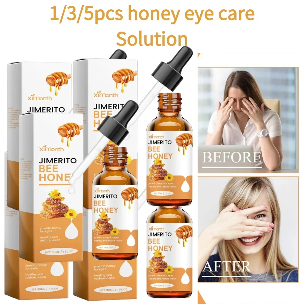 

1/3/5pcs Honey Eye Care Solution Refreshing Relieves Eye Fatigue Astringent Moisturize Soothes Bright Eyes Brand Eye Drops Serum
