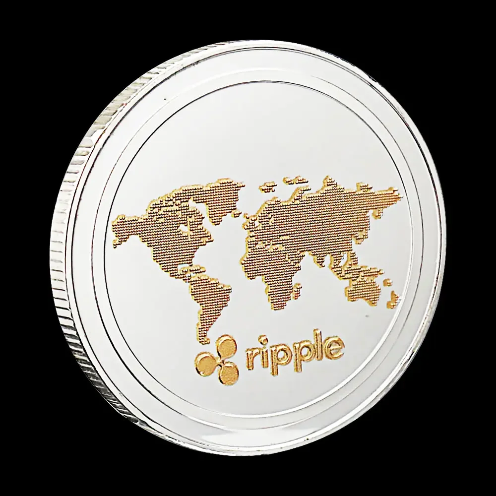 Ripple Coin Souvenirs and Gifts Commemorative Coin Cryptocurrency Physical Crypto Coin Silver Plated Collection