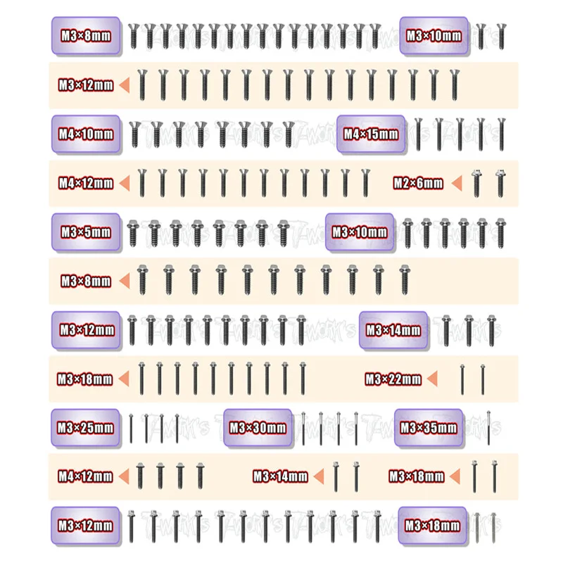 

Original T works TSSU-XT8'22 64 Titanium Screw set ( UFO Head ) 156pcs.( For Xray XT8 2022 )ssional Rc part